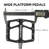 ROCKBROS Mountain Bike Pedals MTB Pedal Aluminum Bicycle Wide Platform Flat Pedals 9/16" Cycling Sealed Bearing Pedals for Road Mountain BMX MTB Bike view 3