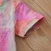 2Pcs Little Boys Girls Tie Dye Outfits Short Sleeve T-Shirt Top+Short Pants Casual Summer Shorts Set (Pink Grey, 120) view 4