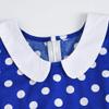 Girls Vintage Polka Dot Print Dress Kids 50s Retro Rockabilly Audrey Hupburn Dress Toddler Princess Sleeveless Summer Casual Wedding Birthday Party Skater A-line Swing Dresses Royal Blue 4-5 Years view 3