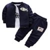 Baby Boys Clothing Set T-Shirt+Coat+Pants Children Tracksuit Outfits Suit (Dark Blue, 12 Months, 24_Months) view 1