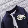 Baby Boys Clothing Set T-Shirt+Coat+Pants Children Tracksuit Outfits Suit (Dark Blue, 12 Months, 24_Months) view 2