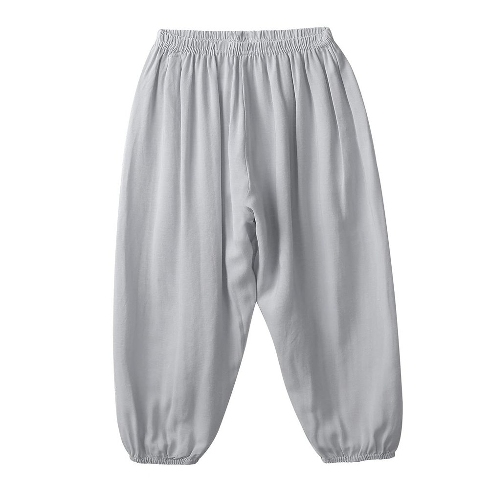 Loodgao Kids Boys Girls Sport Baggy Pants Yoga Trousers Super Soft Loose Fit Modal Harem Pants Grey 4-5 Years