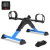 MEETWARM Pedal Exerciser Under Desk Exercise Peddler Arm Leg Folding Mini Stationary Peddler Bike with LCD Display Portable Bicycle Exerciser Machine for Seniors (Blue) view 1