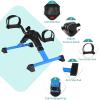 MEETWARM Pedal Exerciser Under Desk Exercise Peddler Arm Leg Folding Mini Stationary Peddler Bike with LCD Display Portable Bicycle Exerciser Machine for Seniors (Blue) view 2
