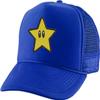 ALLNTRENDS Adult Trucker Hat Star Face Embroidered Baseball Cap Cool Adjustable Stars Snapback (Royal Blue) view 1