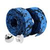2pcs Cycling Handlebar Wrap, Bike Handlebar Tape Bicycle Grip Wrap Bar Tape with 2 Plugs for Cycling Racing (Blue-Black)