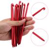 10pcs Heavy Duty Tent Stakes, Camping Nail Stakes, Aluminum Camp Awning Canopy Accessories Tent Rock Stakes Pegs Nails for Camping(Red) view 2
