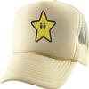 ALLNTRENDS Adult Trucker Hat Star Face Embroidered Baseball Cap Cool Adjustable Stars Snapback (Khaki) view 1