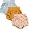 Baby Girls Boys 3 Pack Shorts Outfit, 0-5Y Toddler Cotton Linen Ruffle Bloomers Cute Soft PP Shorts Harem Pants view 1
