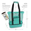 Mhuan Mesh Beach Tote Bag with Detachable Insulated Beach Cooler Compartment Waterproof Sandproof Picnic Pool Bag, Black, Large view 3