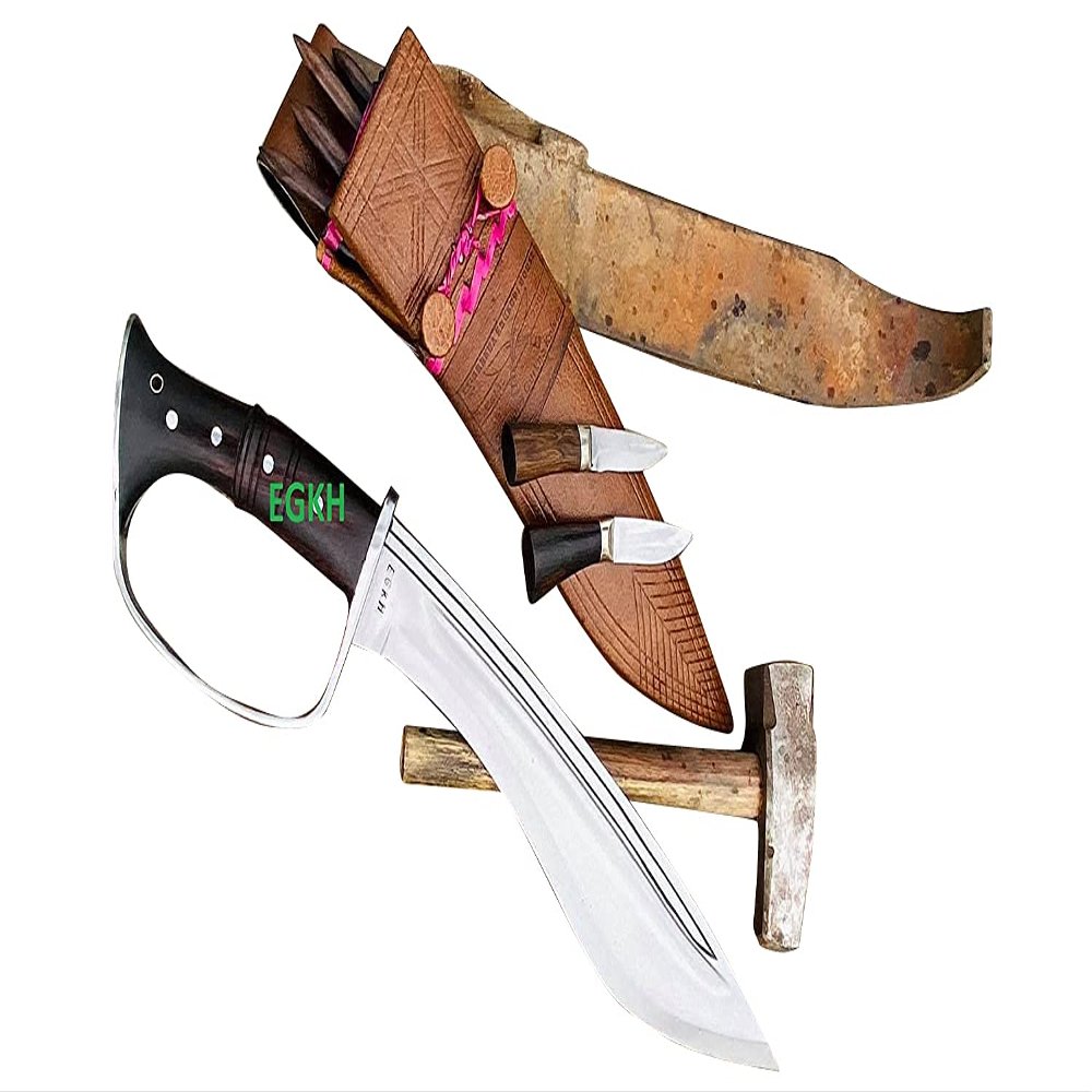 EGKH-13 inches Kopis D-Guard Handle Kukuri A Nepalese Version Khopis Knife-Big Spine-Heavy Duaty Knife Brand Khukuri-Hand Froged Blade