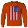 0073. Vintage u.s. American Flag United States of America USA Proud Patriotic Style Men's Long Sleeve t Shirt (Orange X-Large) view 1