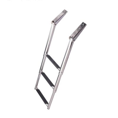 JLXJ 3 Steps Swim Ladder, Telescoping Stainless Steel Boat Rv Ladders for Marine Pontoon Yacht Boat Ship, Over Platform Mount, Load; 300kg