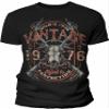 50th Birthday Gift Shirt for Men - Vintage Deer Skull 1976 Aged to Perfection - F/Black-001-4X view 1