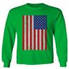 0073. Vintage u.s. American Flag United States of America USA Proud Patriotic Style Men's Long Sleeve t Shirt (Irish Green 2X Large) view 1