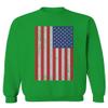 0073. Vintage u.s. American Flag United States of America USA Proud Patriotic Style Men's Crewneck Sweatshirt (Irish Green X-Large) view 1