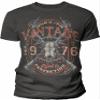 50th Birthday Gift Shirt for Men - Vintage Deer Skull 1976 Aged to Perfection - F/Dk. Heather-002-4X view 1
