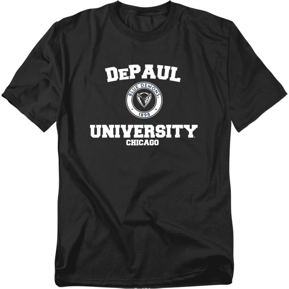DePaul University Official Circle Logo Unisex Adult T-Shirt, Circle Logo, 5X-Large