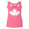 0086. Canada Flag Maple Leaf Canadian Pride Retro Vintage Style Women's Tank Top Racerback (Pink X Small) view 1