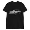1956 Station Wagon Antique Classic Car Short-Sleeve Unisex T-Shirt Black view 1