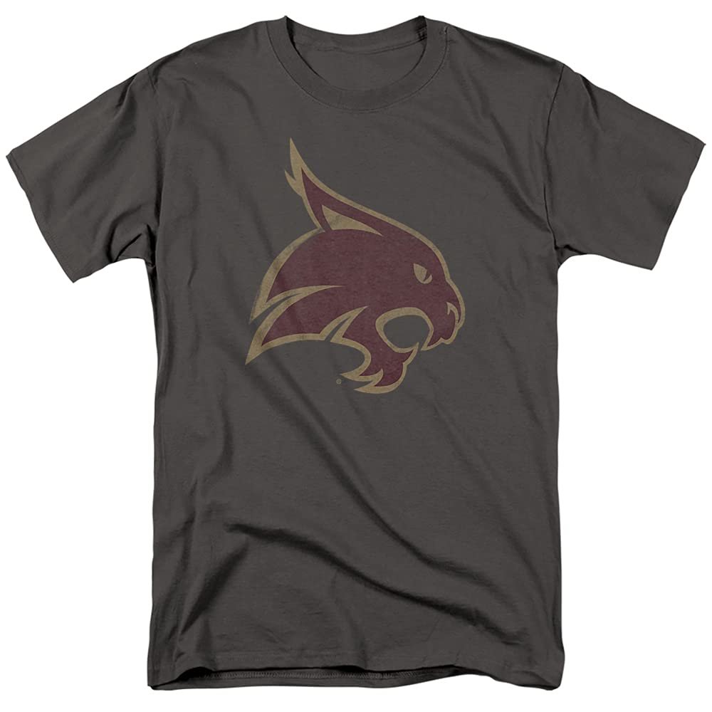 Texas State University Official Distressed Primary Unisex Adult T-Shirt, Charcoal, 5X-Large