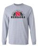 CornBorn Long Sleeve Nebraska Shirt - Huskers T Shirt - No Place Like - Gray - 4X view 1