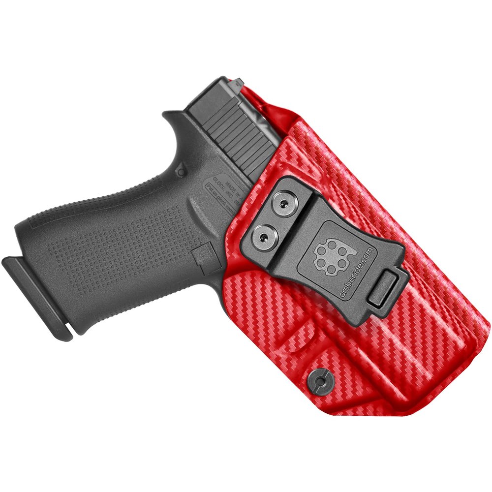 Amberide Glock 43/43X IWB Holster, Kydex-Boltaron Inside Waistband Fit Glock 43 & 43X Pistols, Secure Retention, Low-Print Design, 030 Adjustable Cant