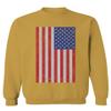 0073. Vintage u.s. American Flag United States of America USA Proud Patriotic Style Men's Crewneck Sweatshirt (Gold Small) view 1