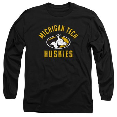 Michigan Tech University Official Mtu Huskies Logo Unisex Adult Long-Sleeve T Shirt,Black, 3X-Large