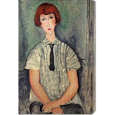 Amedeo Modigliani 'Young Girl in a Striped Shirt' Stretched Canvas