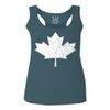 0086. Canada Flag Maple Leaf Canadian Pride Retro Vintage Style Women's Tank Top Racerback (Indigo Blue Large) view 1