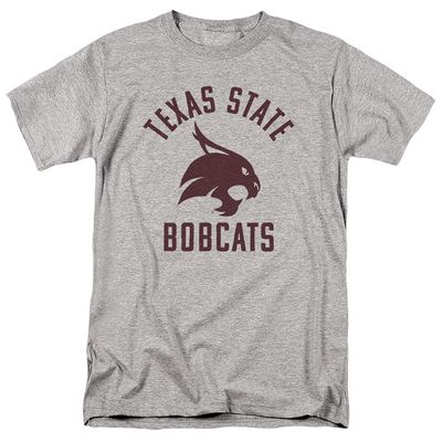 Texas State University Official Stacked Unisex Adult T-Shirt, Athletic Heather, 5X-Large