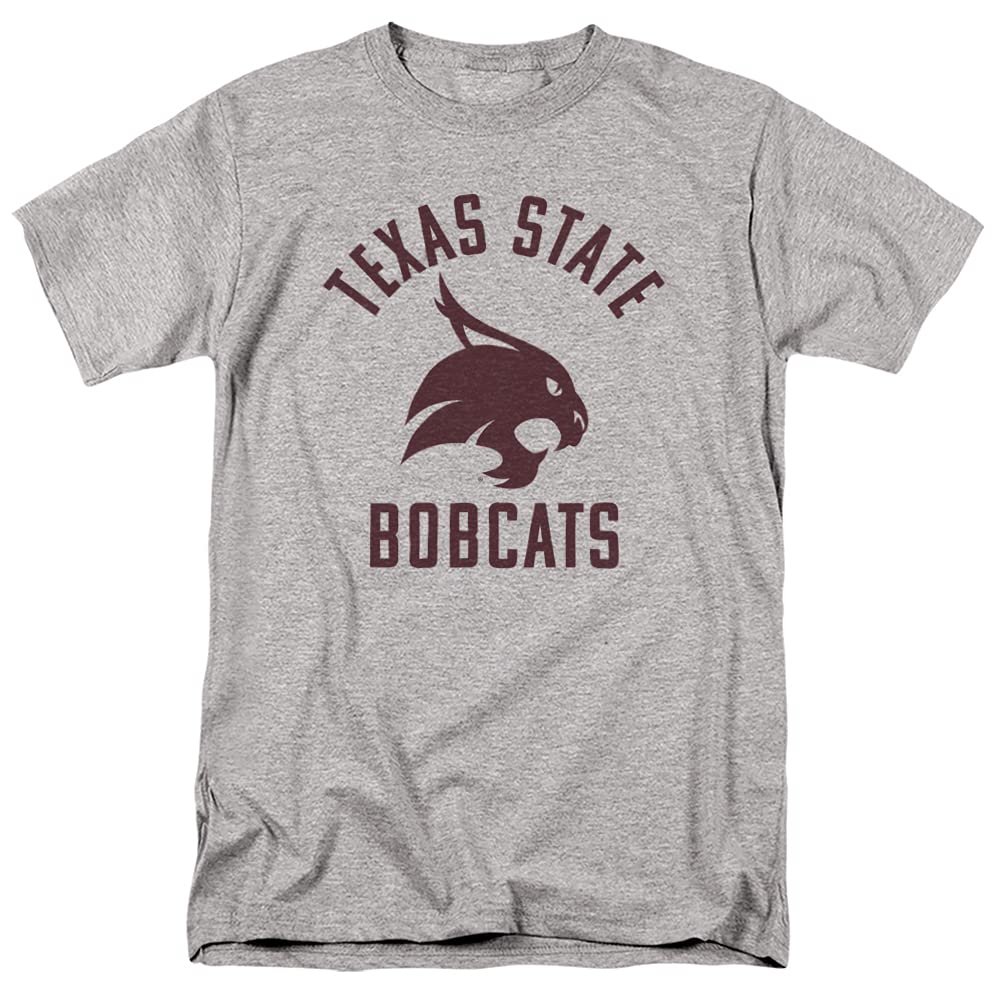 Texas State University Official Stacked Unisex Adult T-Shirt, Athletic Heather, 5X-Large
