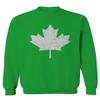 0086. Canada Flag Maple Leaf Canadian Pride Retro Vintage Style Men's Crewneck Sweatshirt (Irish Green Large)