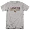 Texas State University Official Stacked Unisex Adult T-Shirt, Athletic Heather, 4X-Large view 1