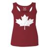 0086. Canada Flag Maple Leaf Canadian Pride Retro Vintage Style Women's Tank Top Racerback (Maroon, X Small) view 1