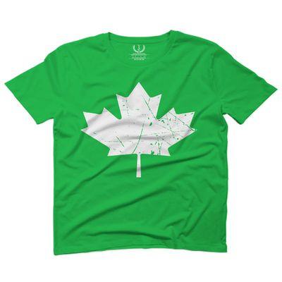 0086. Canada Flag Maple Leaf Canadian Pride Retro Vintage Style for Men T Shirt (Irish Green 2X-Large)