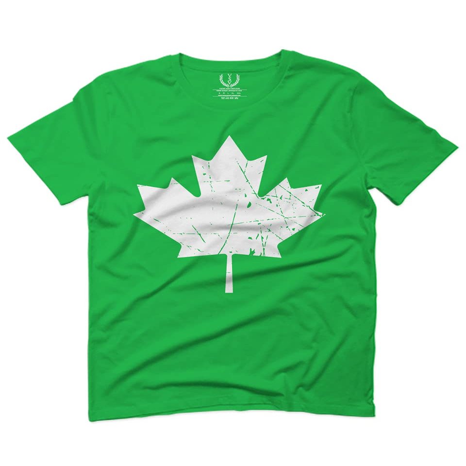 0086. Canada Flag Maple Leaf Canadian Pride Retro Vintage Style for Men T Shirt (Irish Green 2X-Large)