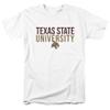 Texas State University Official Stacked Unisex Adult T-Shirt, White, 5X-Large view 1