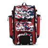 Boombah Rolling Catchers Superpack Baseball/Softball Gear Bag - 23-1/2" x 13-1/2" x 9-1/2" - Digital Camo Red/Navy - Telescopic Handle and Holds 4 Bats - Wheeled Version view 1