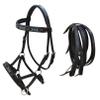 CHALLENGER Horse Western English Leather Bitless Sidepull Bridle w/Split Reins 77RS12BK view 1
