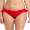 California Waves Womens Ruffled Hipster Swim Bottom Separates Red XL view 1