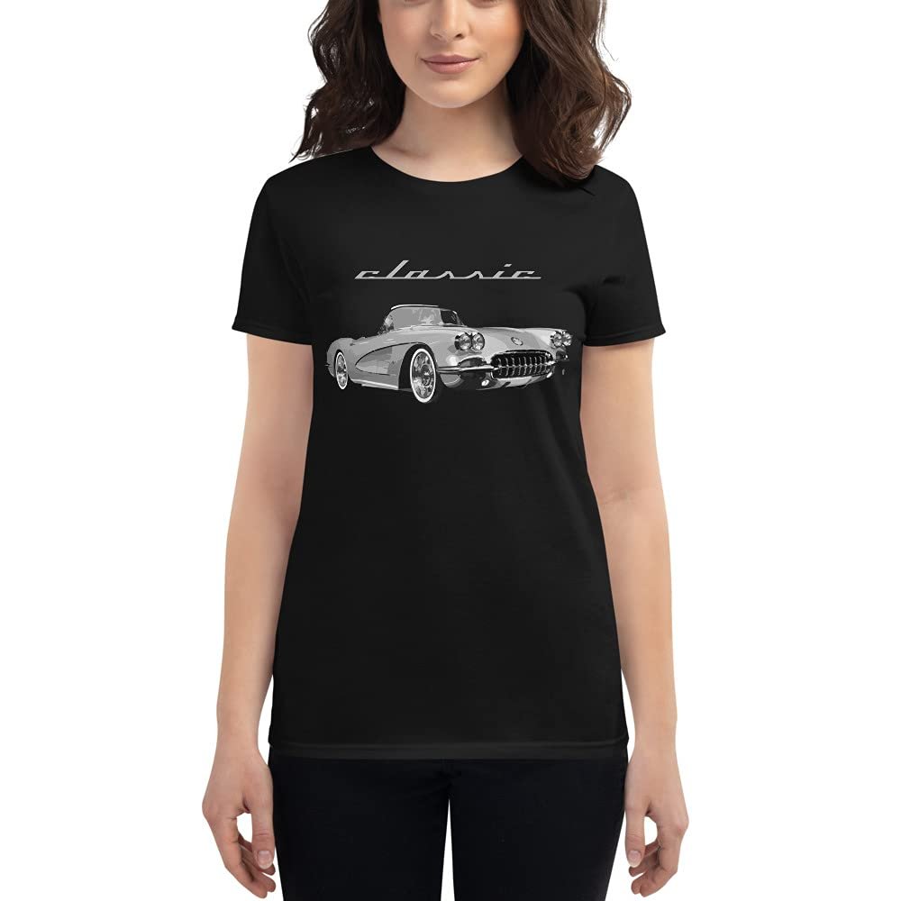 1959 'Vette C1 American Antique Classic Cars Women's Short Sleeve t-Shirt Black