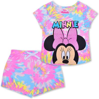 Disney Minnie Mouse Girls T- Shirt and Shorts Set for Infant Toddler and Little Kids