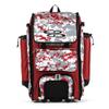 Boombah Rolling Catchers Superpack Baseball/Softball Gear Bag - 23-1/2" x 13-1/2" x 9-1/2" - Digital Camo Red/Gray - Telescopic Handle and Holds 4 Bats - Wheeled Version view 1