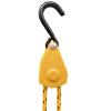 FishYuan 1/4" Kayak and Canoe Ratchet Tie Down, Rope Hoist Pulley Hoist, with 10' Solid Braided Polypropylene Rope, 150lb Weight Capacity view 4