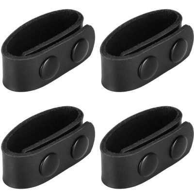 TEGE Belt Keepers for Duty Belt | Leather Double Snap | Fits 2" & 2.25" Wide Belts | 4-Pack | Tactical Police Military Gear Accessories