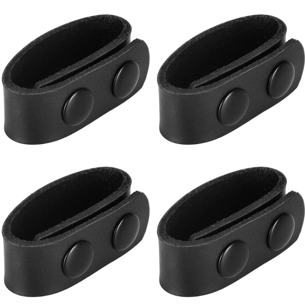 TEGE Belt Keepers for Duty Belt | Leather Double Snap | Fits 2" & 2.25" Wide Belts | 4-Pack | Tactical Police Military Gear Accessories