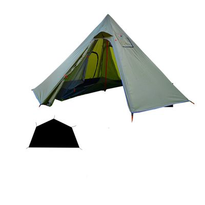 2-4 Person Teepee with Mesh and Floor Ultralight 13 x 13 x 7.2 FT Teepee Tent for Hunting Come with Stove Jack (Army Green [13 x 13 x 7.2 ft])