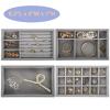 yarlung 8 Pack Velvet Jewelry Trays, Drawer Insert Jewelry Organizer Earring and Ring Storage, Divided Jewelry Holder for Bracelet Display, Necklace, Brooch, Watch view 2
